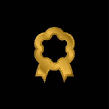 Altın kaplama metalik simge veya logo vektörü ödülü