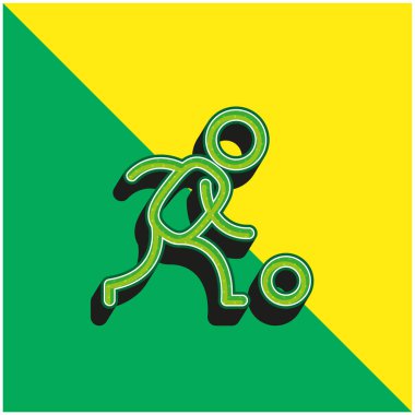 Yeşil ve sarı modern 3D vektör simgesi logosu