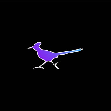 Bird Roadrunner Shape blue gradient vector icon clipart