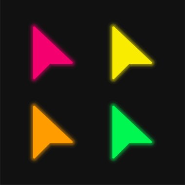 Dört renk parlayan neon vektör simgesi