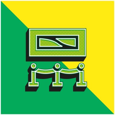 Sanat Yeşil ve Sarı modern 3D vektör simgesi logosu