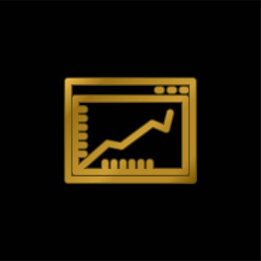 Ascendant Satır Grafiksel Bir Tarayıcı Penceresinde Bir Dairesel altın kaplama simge veya logo vektörü içinde