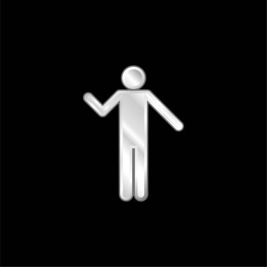 Temel Silüet gümüş kaplama metalik simge