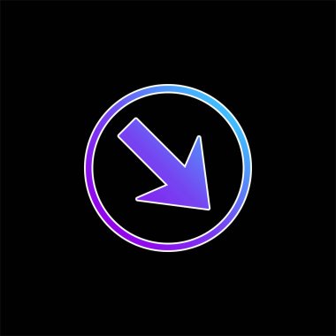 Bir Çember mavi eğimli vektör simgesinde sağa doğru işaret eden ok