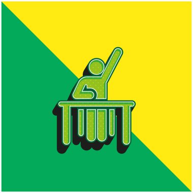 Cevap Yeşil ve Sarı modern 3D vektör simgesi logosu