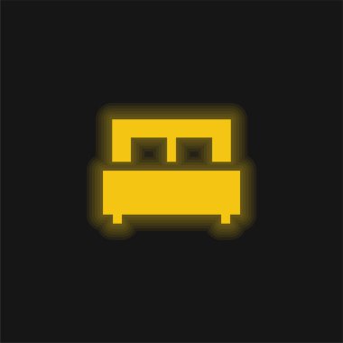 Yatak sarısı parlak neon simgesi