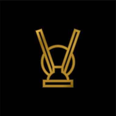 Anten altın kaplama metalik simge veya logo vektörü