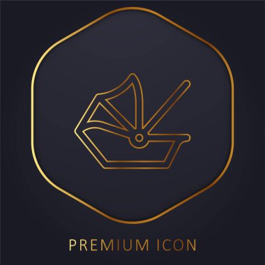 Bebek taşıyıcı altın çizgi prim logosu veya simgesi