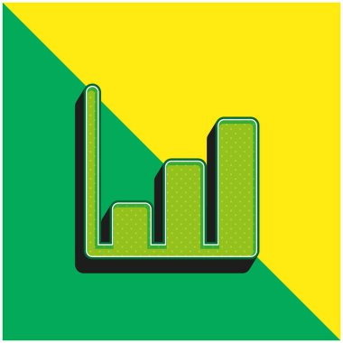 Çizelge Yeşil ve Sarı 3D vektör simgesi logosu