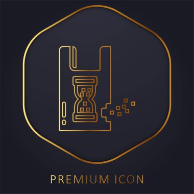 Biyoçözünür altın çizgi prim logosu veya simgesi