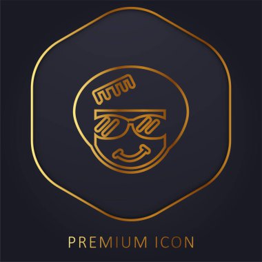 Afro altın çizgi prim logosu veya simgesi
