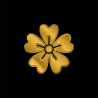 Acanthaceae altın kaplama metalik simge veya logo vektörü