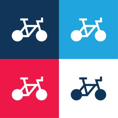 Bisiklet mavisi ve kırmızı dört renk simgesi seti