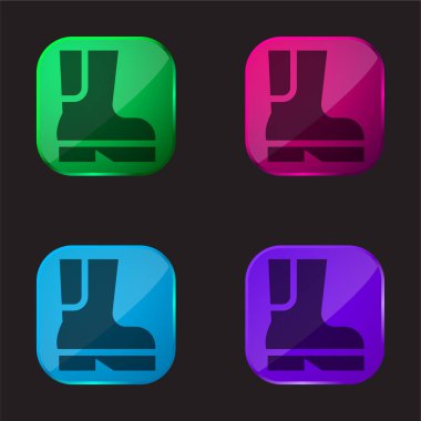 Önyükleme dört renkli cam düğme simgesi