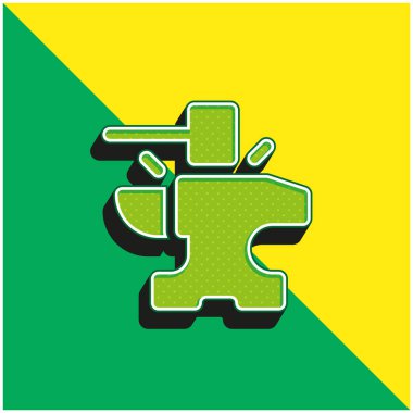 Anvil Green ve sarı modern 3d vektör simgesi logosu