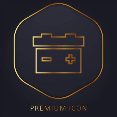 Pil altın çizgisi prim logosu veya simgesi