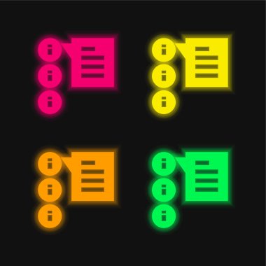 Parlayan dört renk neon vektör simgesini uyarır