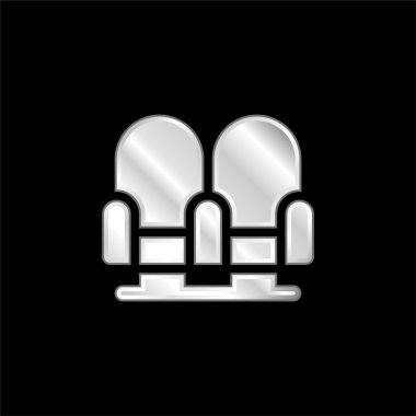 Koltuklar gümüş kaplama metalik simge