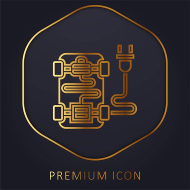 Pil altın çizgisi prim logosu veya simgesi