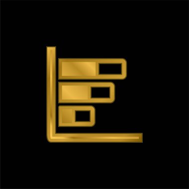 Çubuk altın kaplama metalik simge veya logo vektörü
