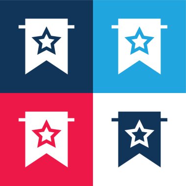 Yer imi mavi ve kırmızı dört renk en az simge kümesi