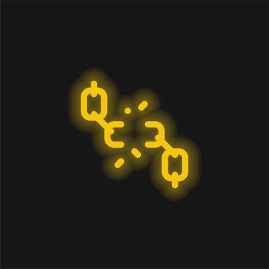 Breaking yellow glowing neon icon clipart