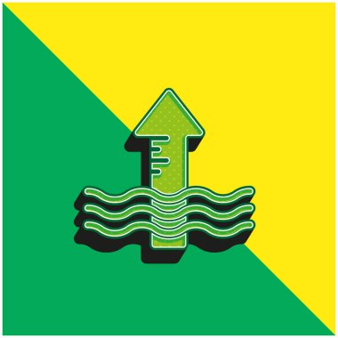 Ok Yeşil ve Sarı modern 3d vektör simgesi logosu