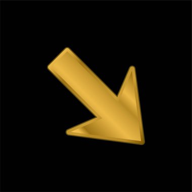 Ok İşaretleme Altın kaplama metalik simge veya logo vektörü