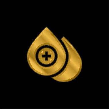 Kan Düşürme Altın kaplama metalik simge veya logo vektörü