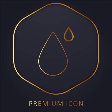 Big And Small Drops golden line premium logo or icon clipart