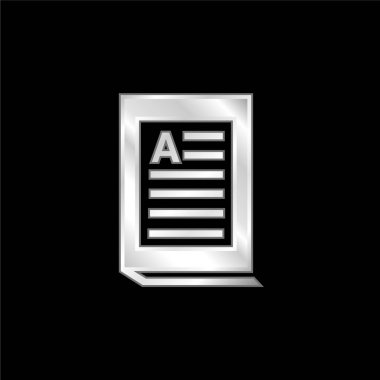 Kitap gümüş kaplamalı metalik simge