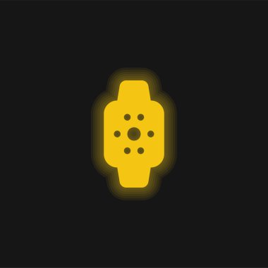 Elma Saati sarı parlak neon simgesi