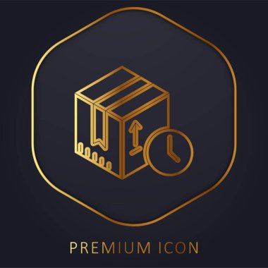 Box golden line premium logo or icon clipart