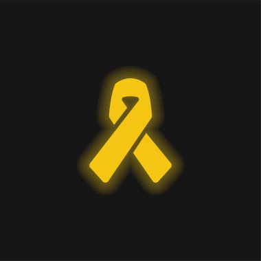 Farkındalık Kurdelesi sarı parlak neon simgesi