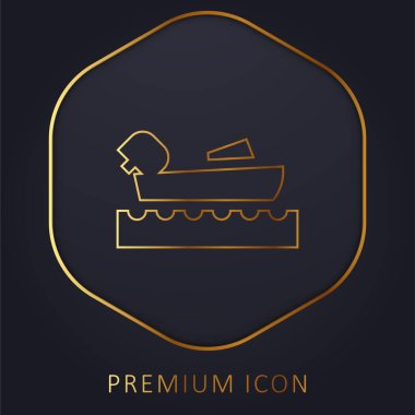 Tekne altın çizgisi logosu veya simgesi