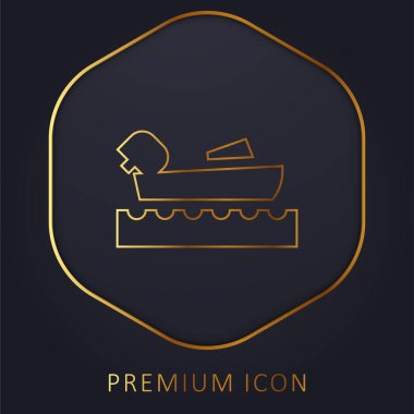 Boating golden line premium logo or icon clipart