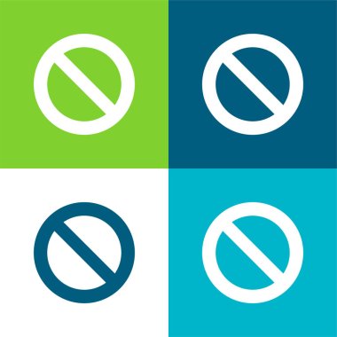 Banned Sign Flat four color minimal icon set clipart