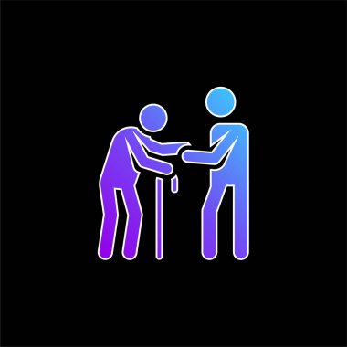 Yardımcı mavi eğimli vektör simgesi