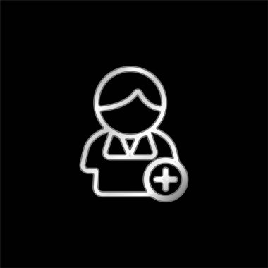 Bir Kişi Arayüzü Telefon Sembol gümüş kaplama metalik simge ekle