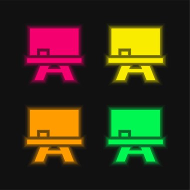 Karatahta parlayan neon vektör simgesi