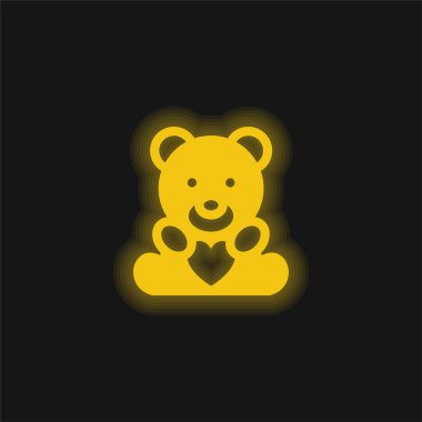 Kalpli sarı parlak neon ikonlu sakal