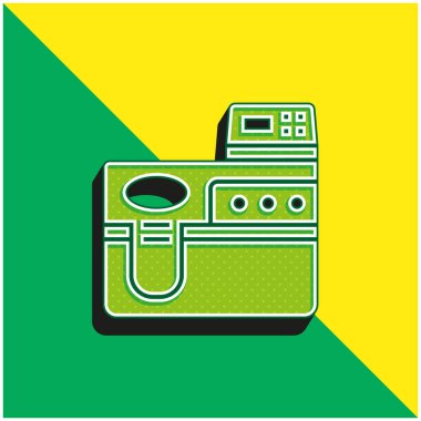 Biyoteknoloji Yeşil ve sarı 3D vektör simgesi