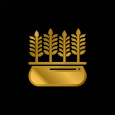 Arpa altın kaplama metalik simge veya logo vektörü