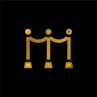 Bariyer altın kaplama metalik simge veya logo vektörü