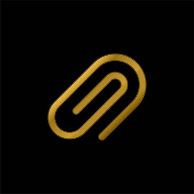 Eklenti altın kaplama metalik simge veya logo vektörü