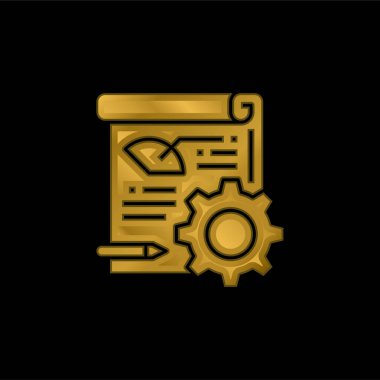 Analitik altın kaplama metalik simge veya logo vektörü