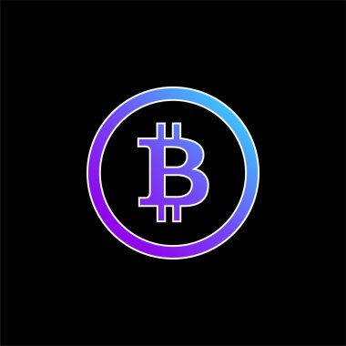 Bitcoin mavi gradyan vektör simgesi