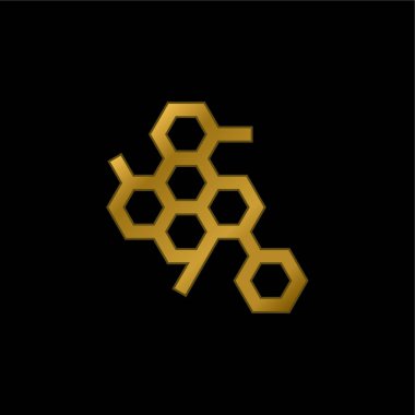 Biyolojik altın kaplama metalik simge veya logo vektörü