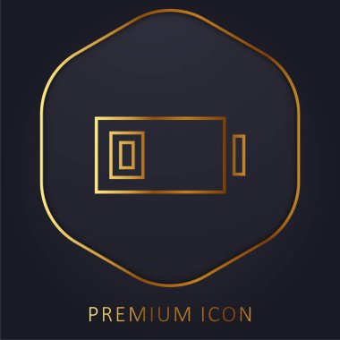 Pil altın çizgisi prim logosu veya simgesi