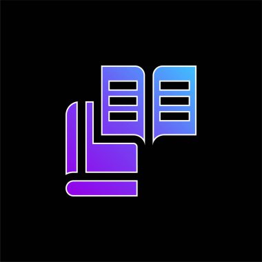 Kitap mavi gradyan vektör simgesi